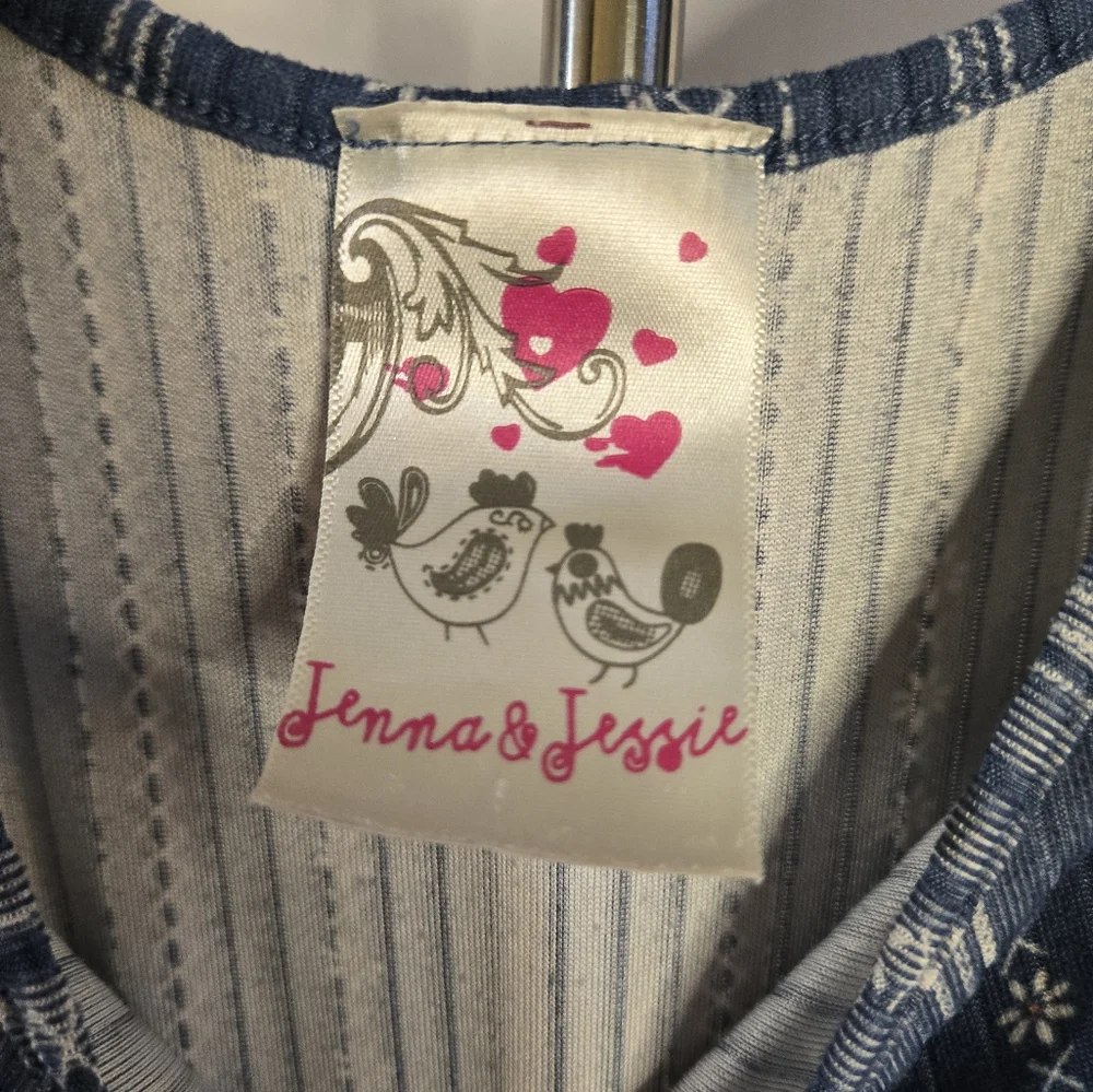 Jenna & Jessie Girls Blue Striped Capri Romper Size 8 – - Picture 4 of 7